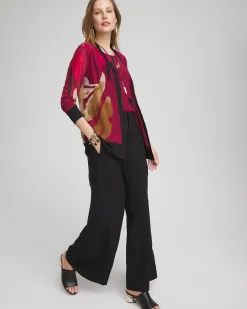 Shop Abstract Print Mesh Cardigan Tops