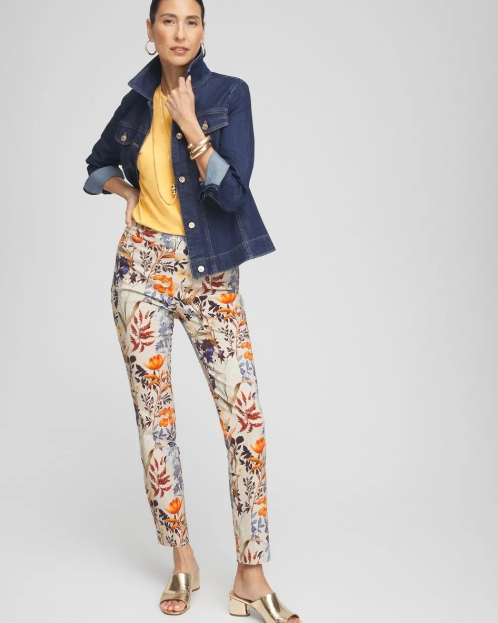 Cheap Brigitte Autumn Print Ankle Pants Pants