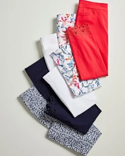 Flash Sale Brigitte Reef Print Slim Cropped Pants Pants