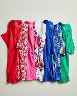 Outlet Cap Sleeve V-neck Tee Tops