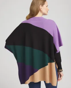 Best Colorblock Sweater Ruana Tops | Ponchos & Ruanas
