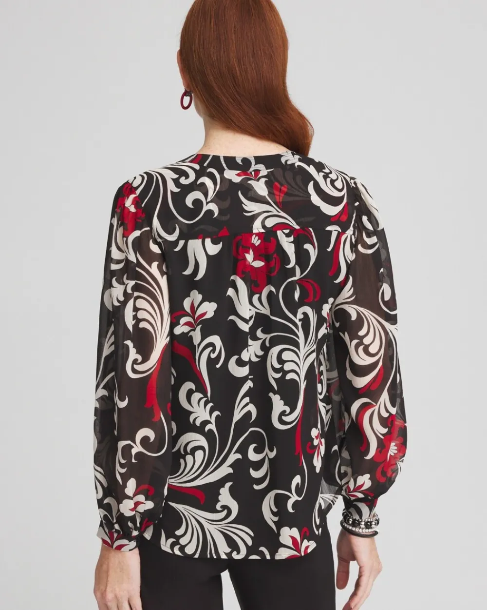 Outlet Crinkle Chiffon Floral Blouse Tops | Blouses & Shirts