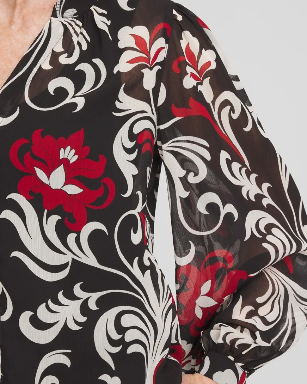 Outlet Crinkle Chiffon Floral Blouse Tops | Blouses & Shirts