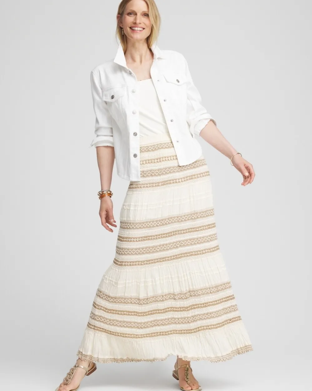Sale Crochet Gauze Trim Skirt Skirts
