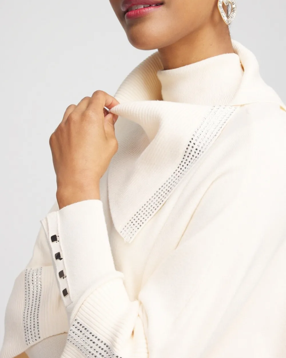 Best Sale Embellished Cashmere Blend Poncho Ponchos & Ruanas | Cold Weather Accessories