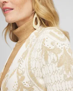 Flash Sale Embellished Jacquard Cardigan Sweaters