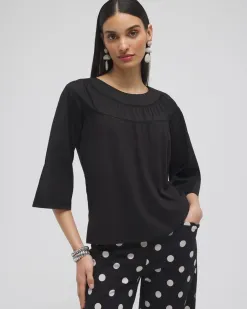Store Eyelet Trim Top Tops
