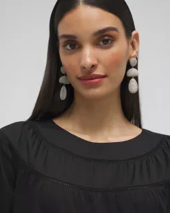 Store Eyelet Trim Top Tops