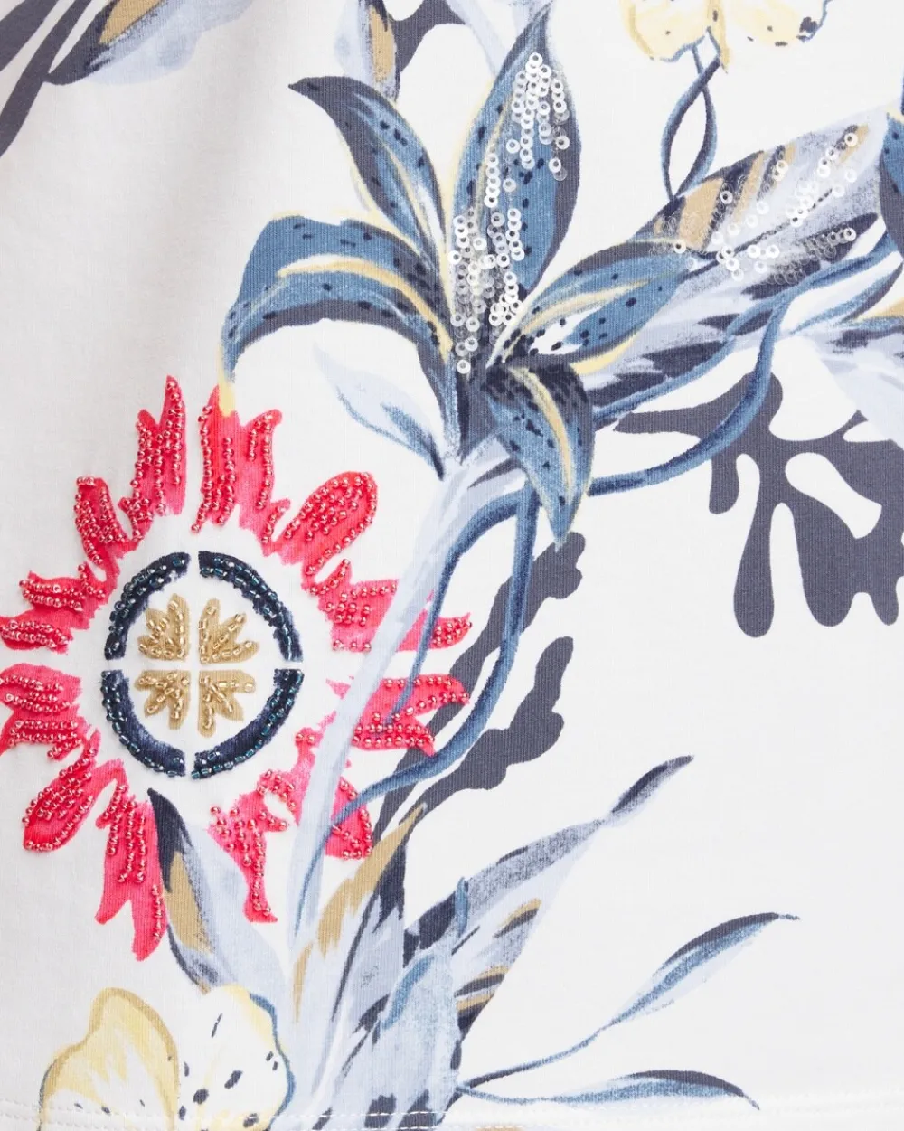 Hot Floral Artisan Tee Tops