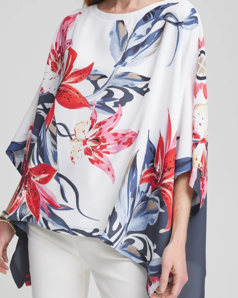 Store Floral Poncho Tops