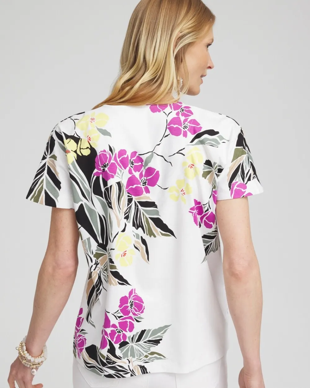 Hot Floral Tuck Detail Tee Tops