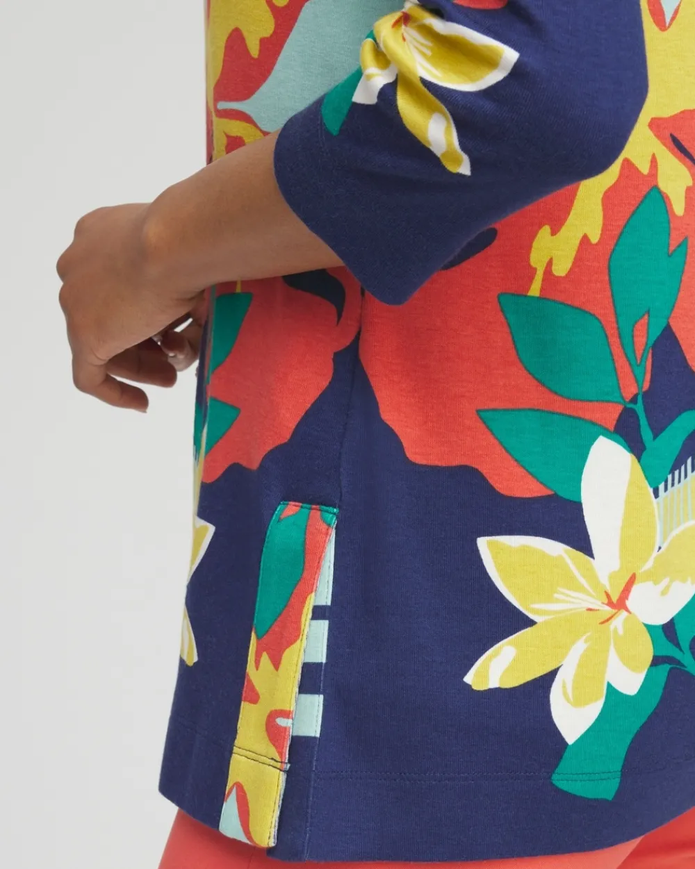 Clearance Floral V-neck Tunic Tops