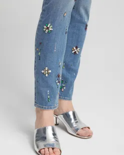 Clearance Girlfriend Embellished Ankle Jeans Jeans & Denim