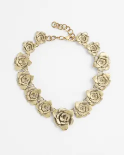 Fashion Tone Flower Collar Necklace Necklaces