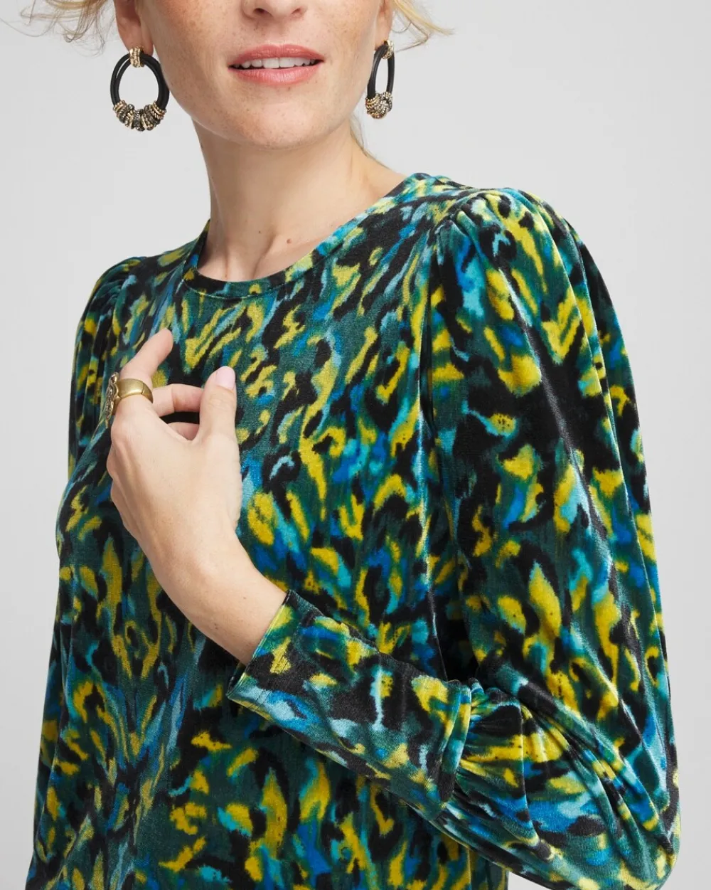 Sale Ikat Velvet Long Sleeve Tee Tops | Tees