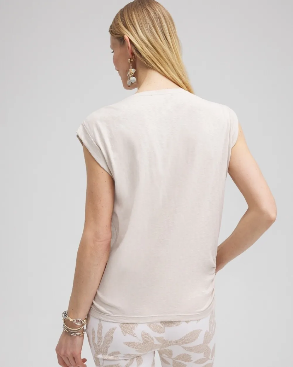 Fashion Knot Front Tee Tops