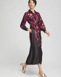 Store Leaf Print Shirt Dress Dresses