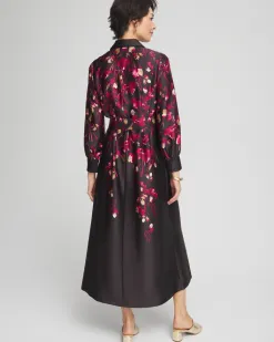 Store Leaf Print Shirt Dress Dresses