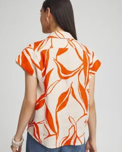 New Linen Swirls Popover Top Tops