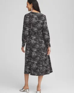 Cheap Long Sleeve Surplice Midi Dress Dresses