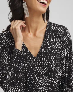 Cheap Long Sleeve Surplice Midi Dress Dresses