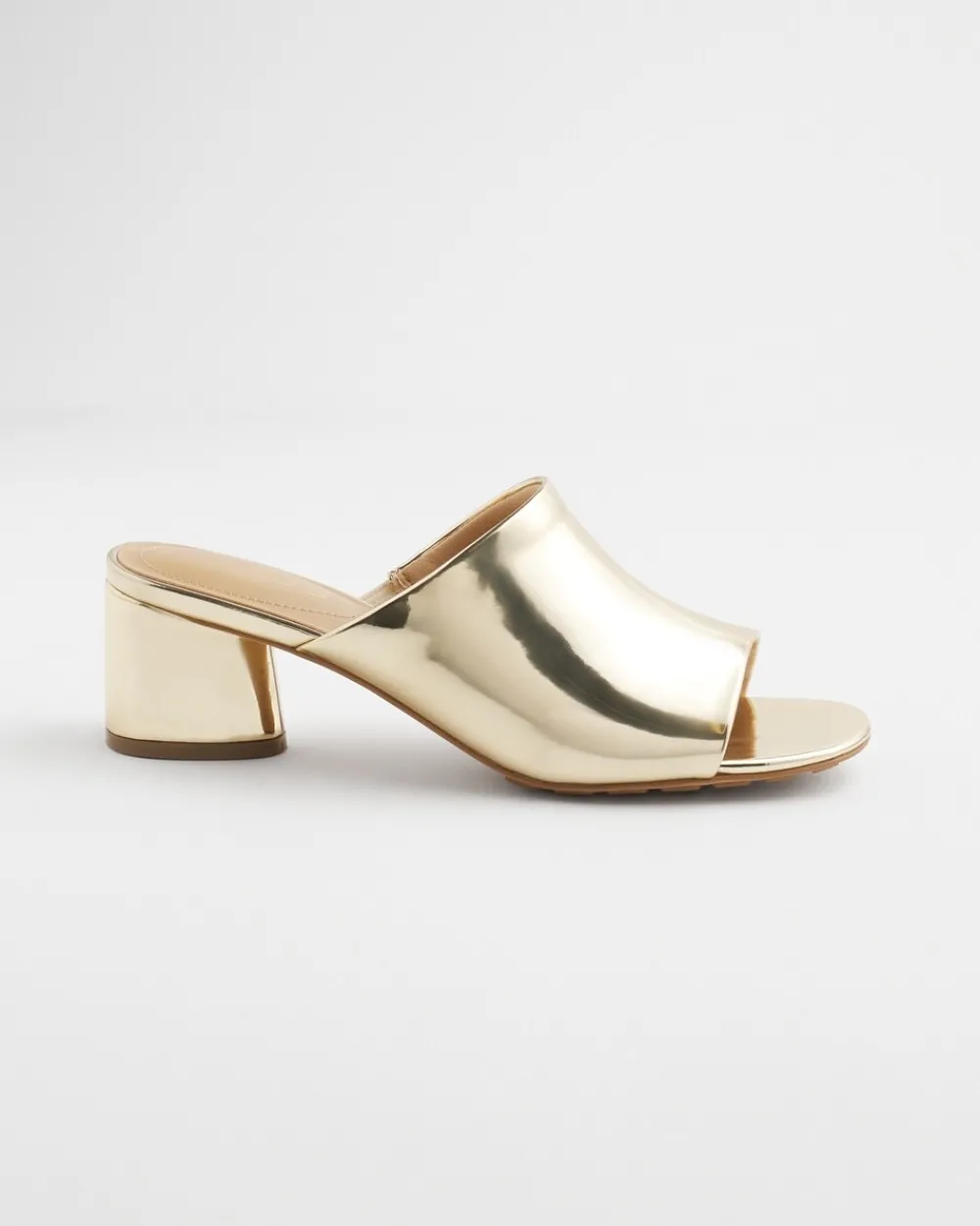 Fashion Metallic Faux Leather Mules Shoes