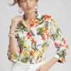 Cheap No Iron™ Linen Orchid Shirt Tops
