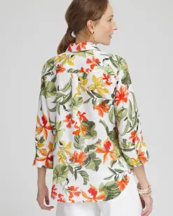 Cheap No Iron™ Linen Orchid Shirt Tops