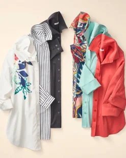Shop No Iron™ Placed Floral Tunic Tops