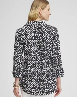 Hot No Iron™ Stretch Geo Shirt Tops