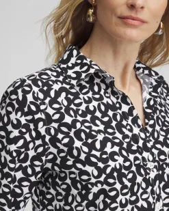 Hot No Iron™ Stretch Geo Shirt Tops