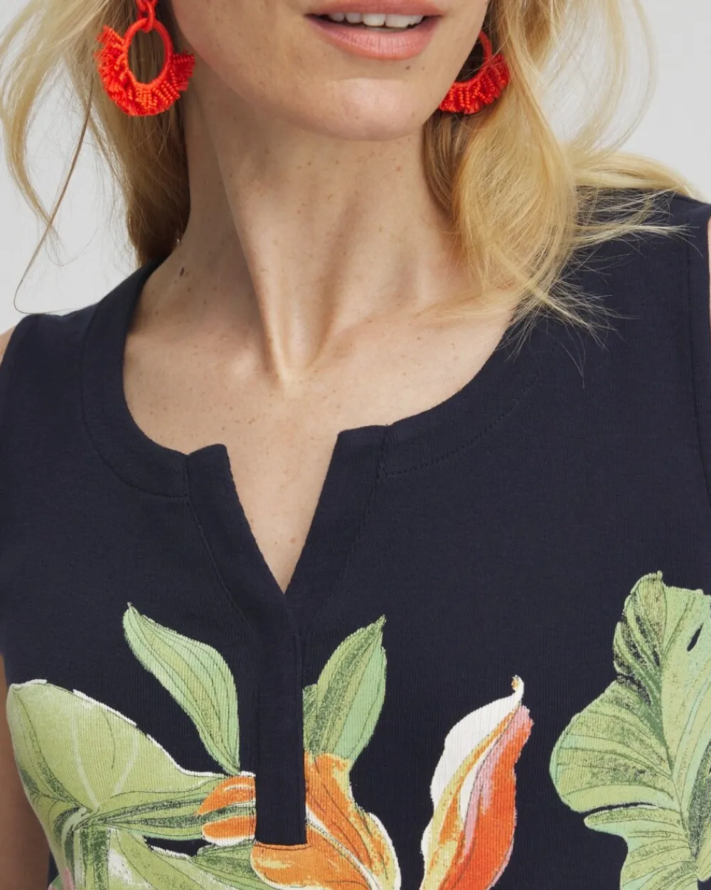 Outlet Orchid Notch Neck Tank Tops