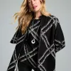 Store Plaid Mockneck Ruana Tops | Ponchos & Ruanas