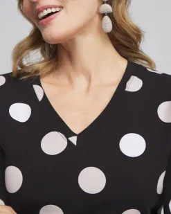 Best Polka Dot 3/4 Sleeve Perfect Tee Tops