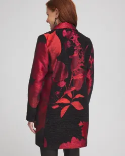 Best Red Floral Jacquard Topper Jackets & Coats