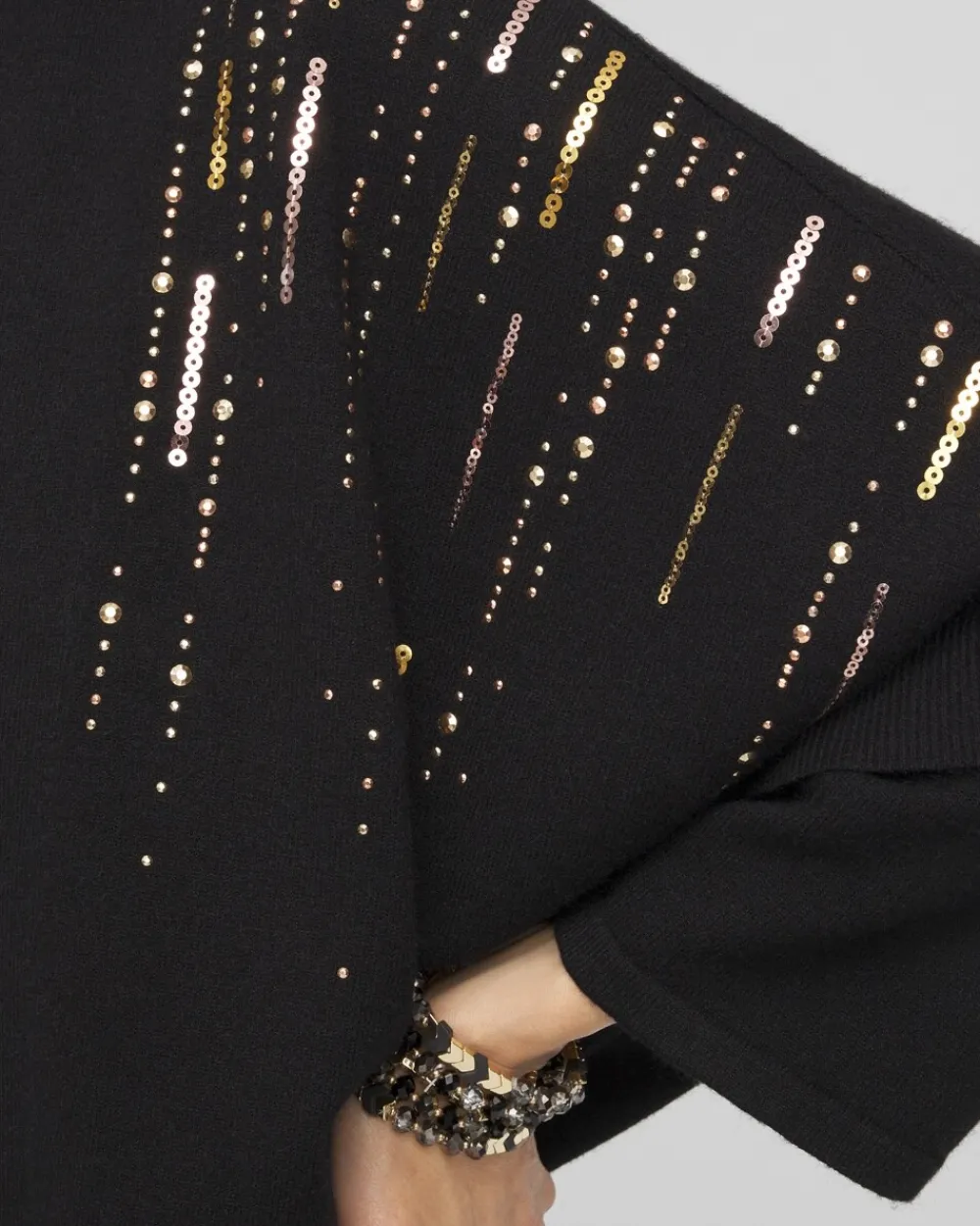 Cheap Rose Gold Sequin Ruana Matching Sets | Ponchos & Ruanas