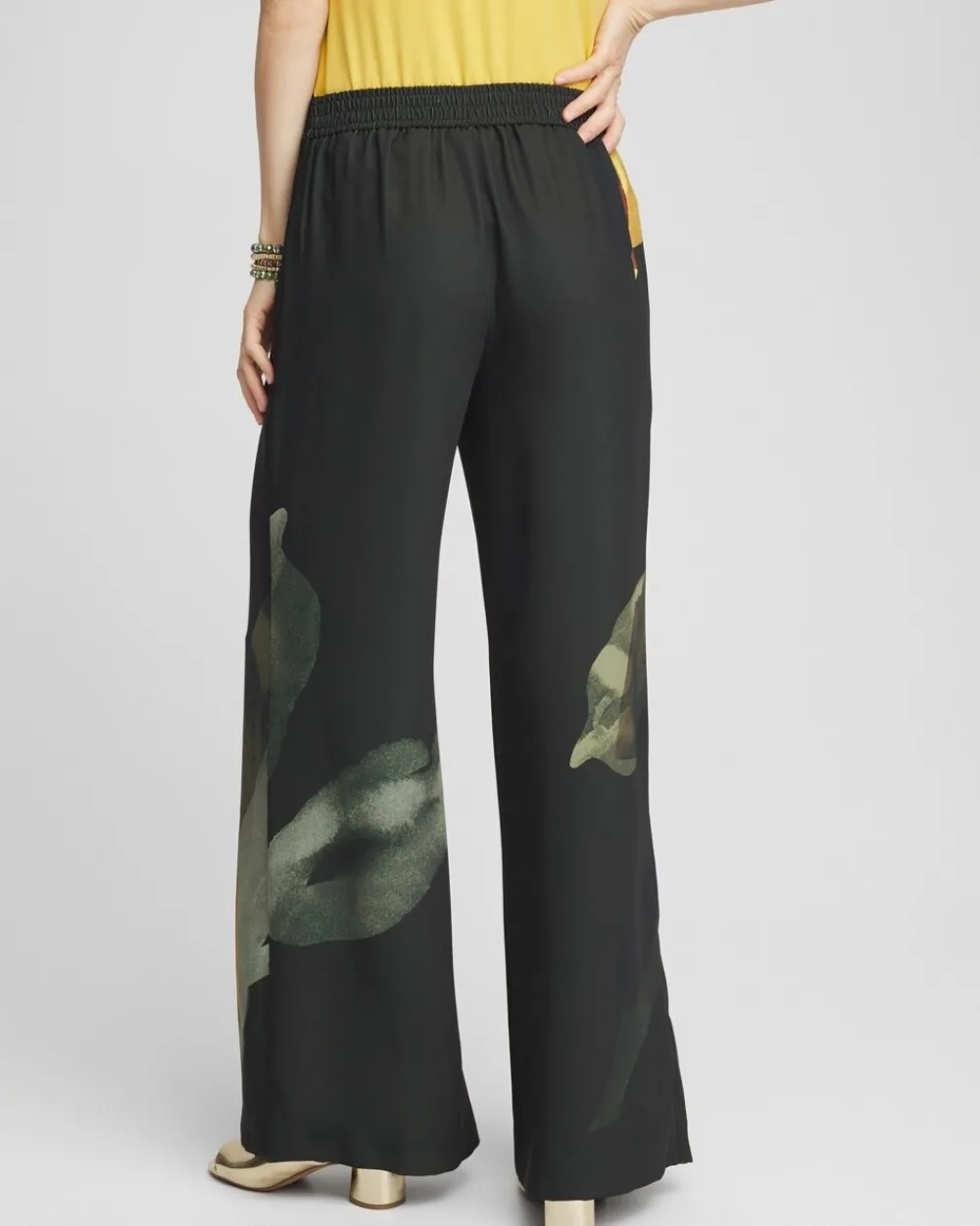 Hot Soft Pull-On Print Wide Leg Pants Pants