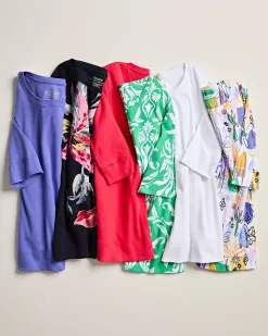 Online Swirl Jewel Neck Tee Tops