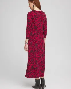Best Sale Swirl Print Long-Sleeve Maxi Dress Dresses