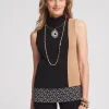 Online Travelers™ Colorblock Mockneck Sweater Tank Tops