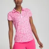 Fashion Zenergy® UPF Reef Cap Sleeve Polo Tops